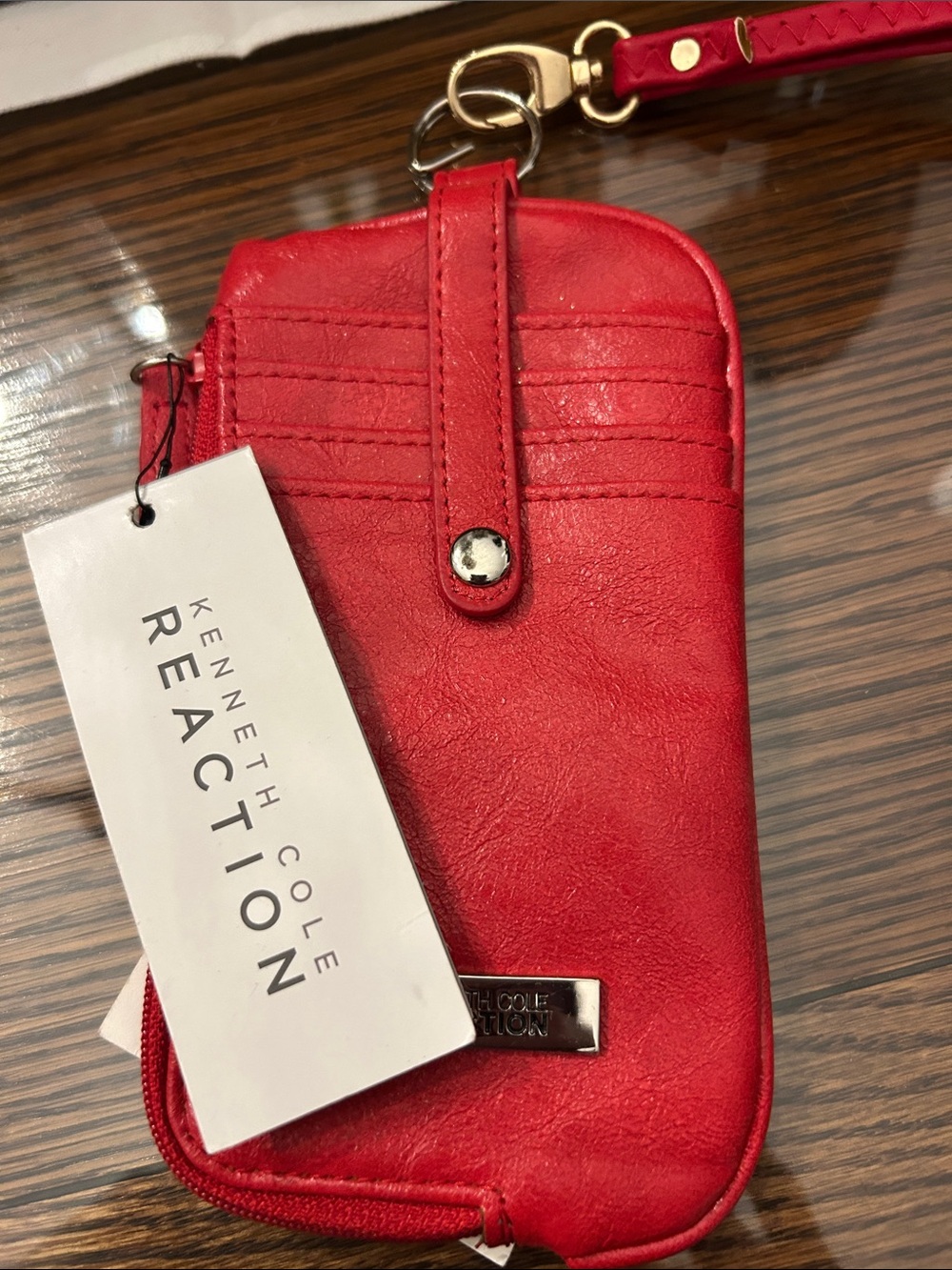 Kenneth Cole Reaction Red Zip Wristlet Card Case